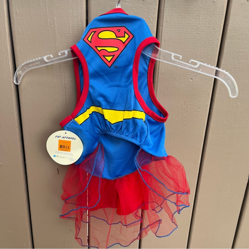 NWT DC Pet Apparel supergirl superman dog Halloween costume